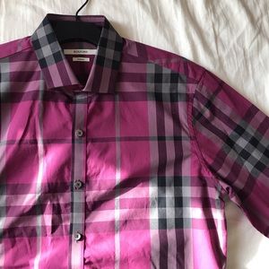 Shirts - ROXFORD MAGENTA PLAID DRESS SHIRT BUTTON-DOWN Shirts - ROXFORD MAGENTA PLAID DRESS SHIRT BUTTON-DOWN